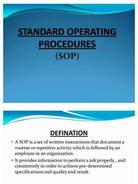 Standard Operating Procedures Pdf