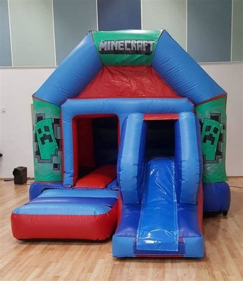Minecraft Front Slide Bouncy Castle Hire Manchester Jump In Castles