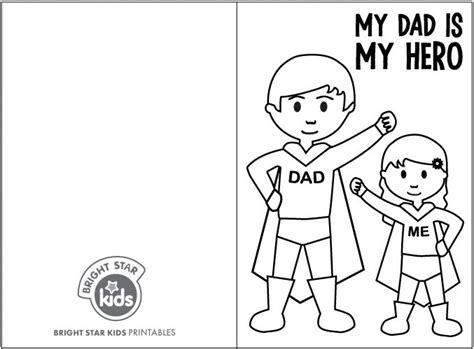 Fathers Day Printable Super Dad Free Colouring In Card Printable