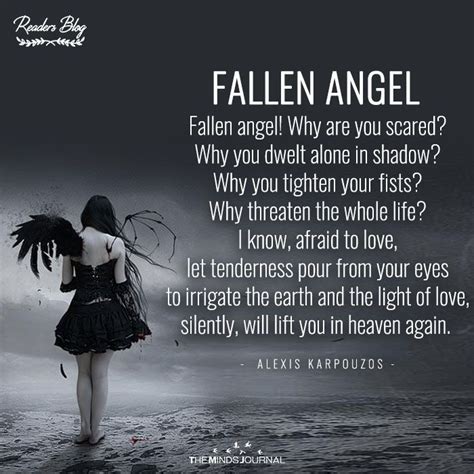 Fallen Angel Why Are You Scared Why You Dwelt Alone In