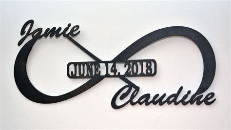 Personalized Infinity Love Symbol With First Names And Established Date Wall Sign Personalized