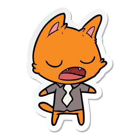 Sticker Of A Talking Cat Boss Stock Vector Illustration Of Artwork