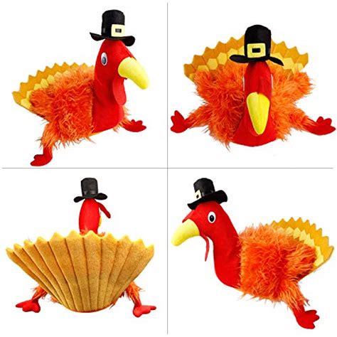 Lulu Home Thanksgiving Hat Turkey Trot Costume Funny Thanksgiving Hats Plush Turkey Hat