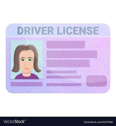 Woman Driver License Icon Cartoon Style Royalty Free Vector