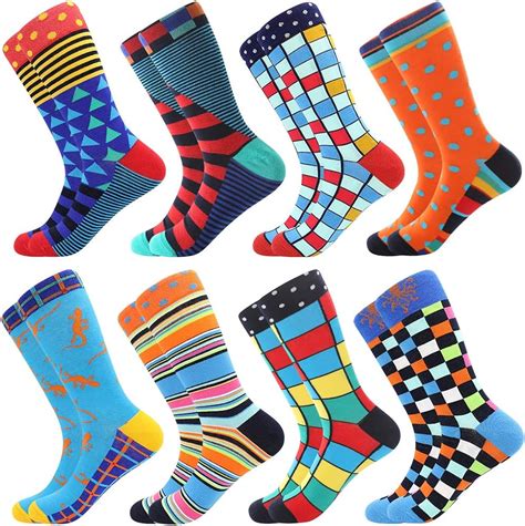 Bonangel Mens Fun Dress Socks Colorful Funny Novelty