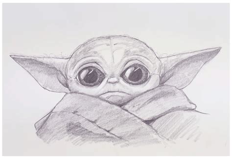 The Best 12 Pencil Baby Yoda Drawing Black And White Mavieetlereve