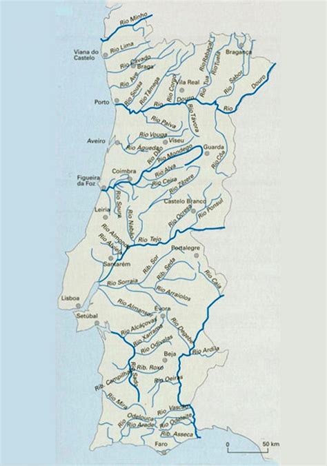 Mapa geográfico de Portugal topografia e características físicas de