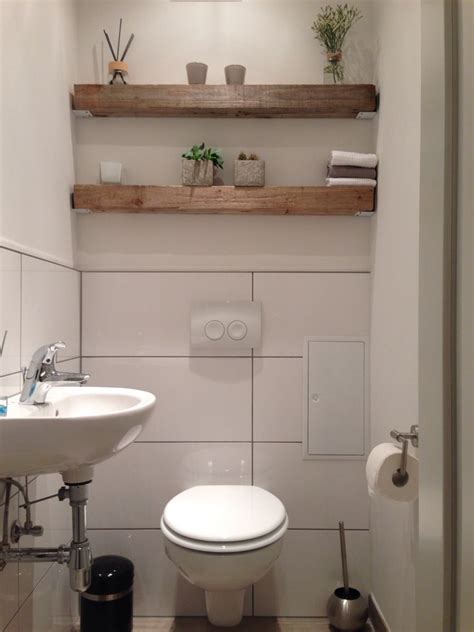 Modern trifft rustikal, Holz Balken Regal, Gäste Wc | Toilet for small bathroom, Guest toilet