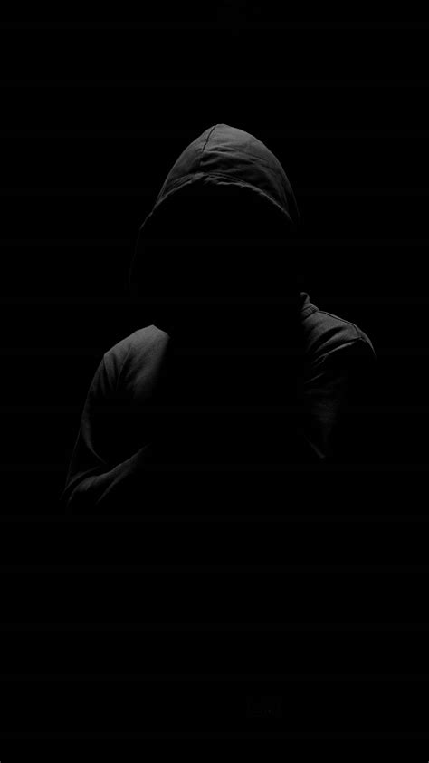 Download Hooded Figure On Black Iphone 6 Plus Wallpaper