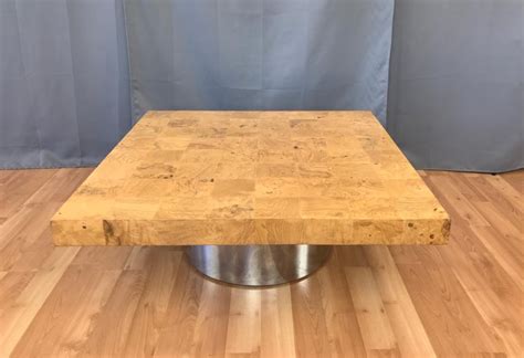 You can even keep there a small basket underneath. Milo Baughman Attributed Burl Wood Square Coffee Table ...