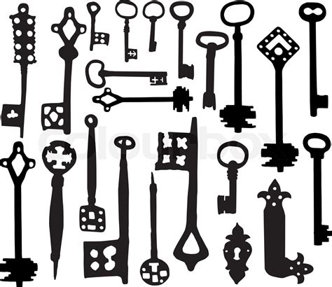 Old Fashioned Skeleton Keys Stock Vector Colourbox