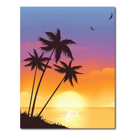 Tropical Island Sunset Photography Backdrop Victorystore