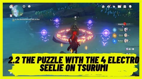 Genhsin Impact 22 The Puzzle With The 4 Electro Seelie On Tsurumi