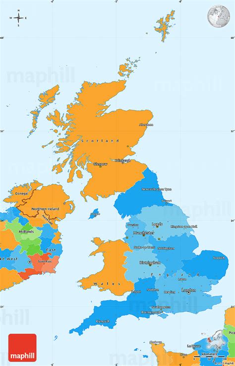 Political Simple Map Of United Kingdom