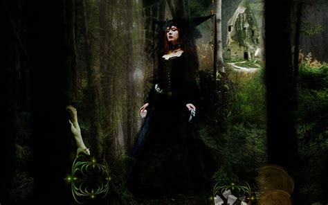 Gothic Witch Fantasy Art Dark Horror Witch Trees Forest Gothic Wallpaper Background Dark
