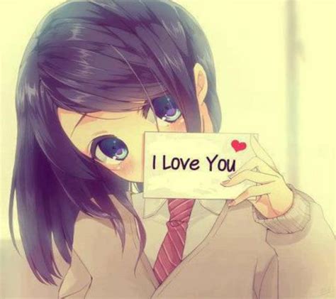 Chica Anime Con Mensaje De Amor Para Ti I Love You ∞ Sólo Imagenes