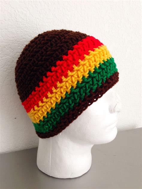 Crochet Jamaican Rasta Tam Unisex Jamaican Mega By Africancrab