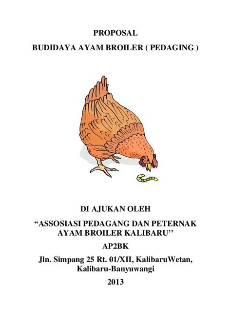 Contoh Proposal Usaha Jual Ayam Potong Terbaru