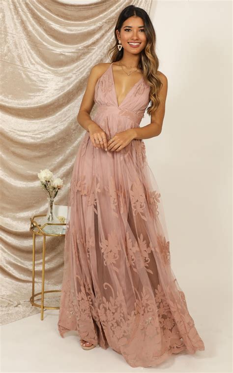Promenade Maxi Dress In Blush Showpo Boho Prom Dress Boho Prom