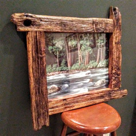 reclaimed oak frame to hold 20 x 16 picture rustic cabin decor by rusticontheridge on etsy