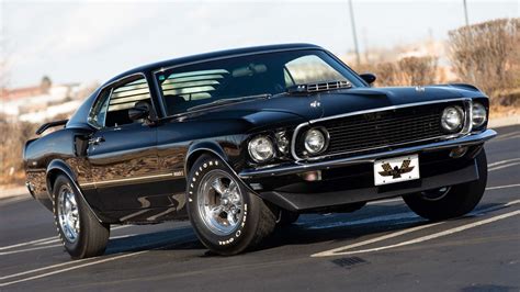 1969 Mustang Mach Black And White By Gill Billington