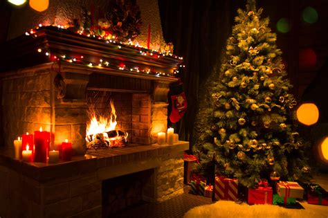 Christmas Fireplace Wallpapers Wallpaper Cave