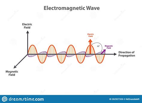 Electromagnetic Wave Infographic Diagram Radiation Chart Cartoon Vector