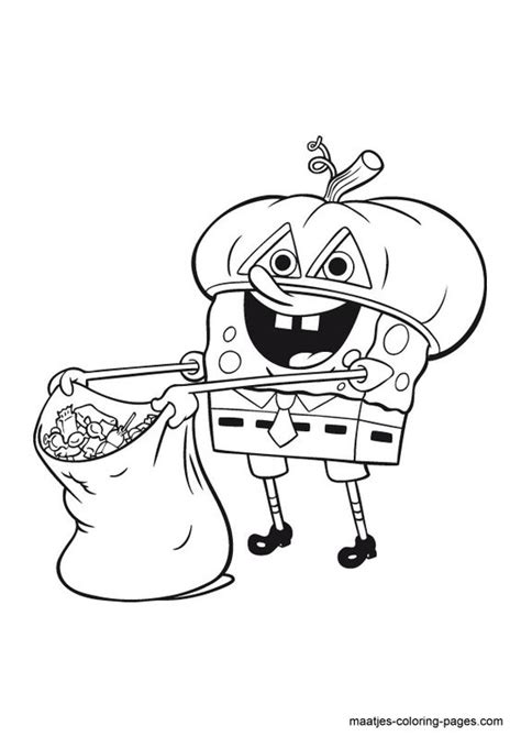 Halloween SpongeBob SquarePants coloring page | Spongebob coloring