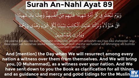 Surah An Nahl Ayat 89 16 89 Quran With Tafsir My Islam