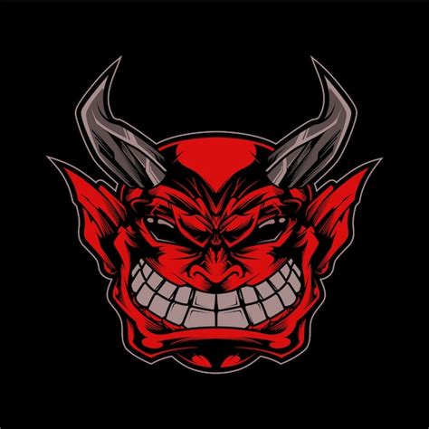 Premium Vector Smiling Demon Mascot