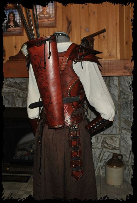 Archer Leather Armor Back By Lagueuse On Deviantart Leather Armor