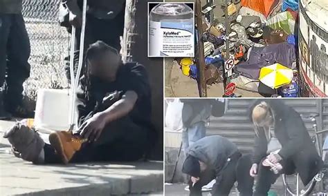 Shocking Scenes In America As Addicts Of Flesh Eating Drug Move