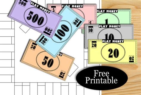 Free Printable Monopoly Like Board Template And Play Money Printable