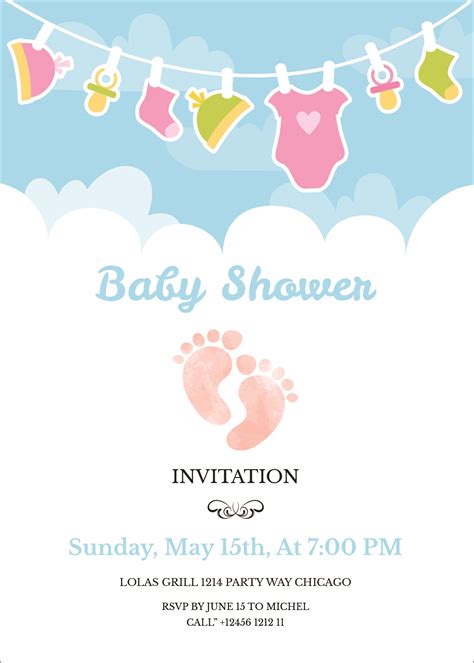 24 Free Editable Baby Shower Invitation Card Templates