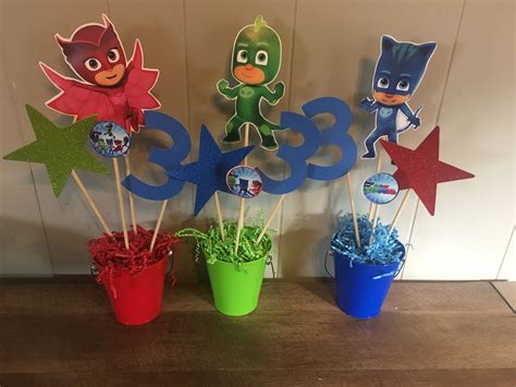 Pj Masks Centerpieces Pj Masks Birthday Party Invitations Pj Masks