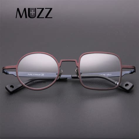 pure titanium myopia optical frames men asymmetric eyewear tony stark frame roundandsquare