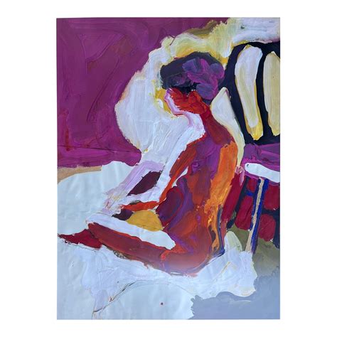 Abstract Expressionist Painting Of Nude Woman Chairish