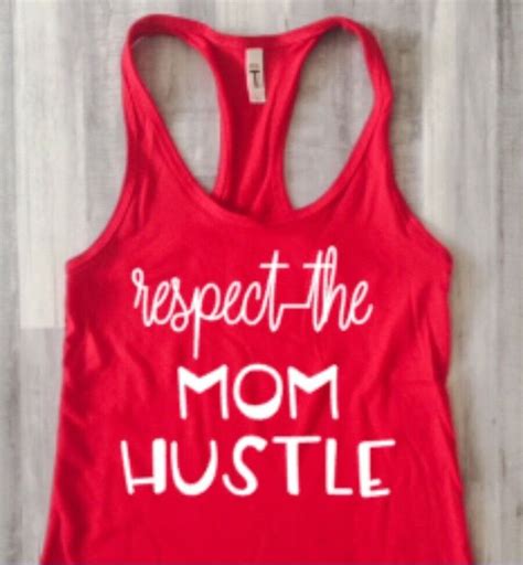 Mom Hustle Shirt Womans Red Tank Top Mom Life Athletic Tank Tops Hustle Shirt Red Tank Tops