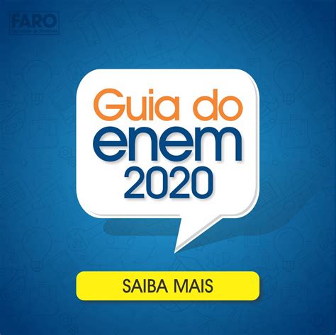 Resultado enem 2020 para treineiros: Enem 2020: FARO divulga Guia Completo - Faculdade FARO