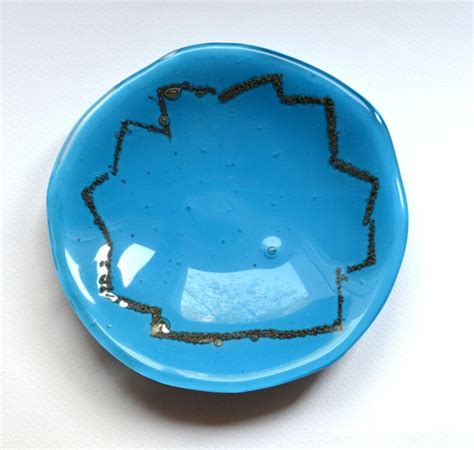 Egyptian Blue Glass Centerpiece Modern Home Decor Dish Etsy