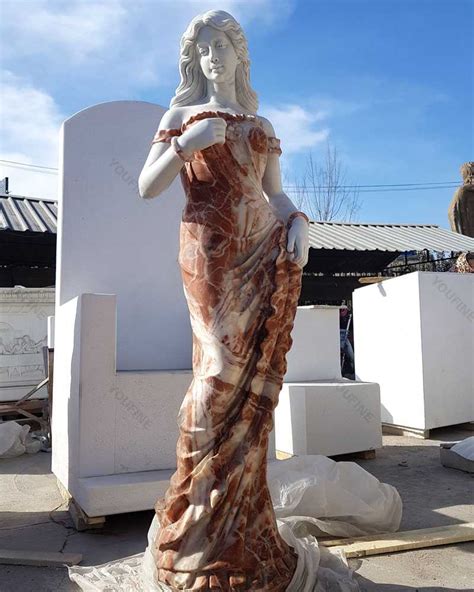 Outdoor Life Size Marble Stone Beautiful Standing Woman Sculptures In