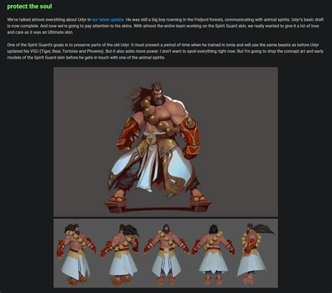 Spirit Guard Udyr Concept Art Rough Model He Will Also Keep The