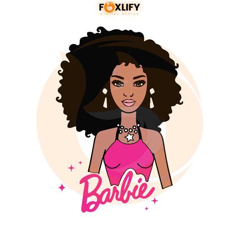 Black Doll Curly Afro SVG Barbie Gift SVG Graphic Design File