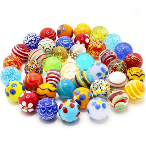 Buy 30 Pcs Glass Marbles For Kids 25 Colorful Assorted Marbles And 5