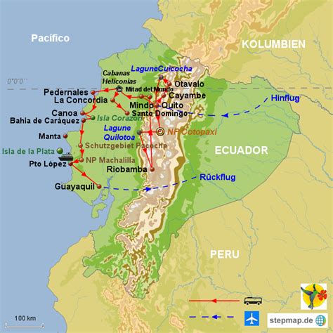 Sie können diese karten kostenlos herunterladen oder drucken. Ecuador: Anden, Nebelwald, Küste von sommerfern ...