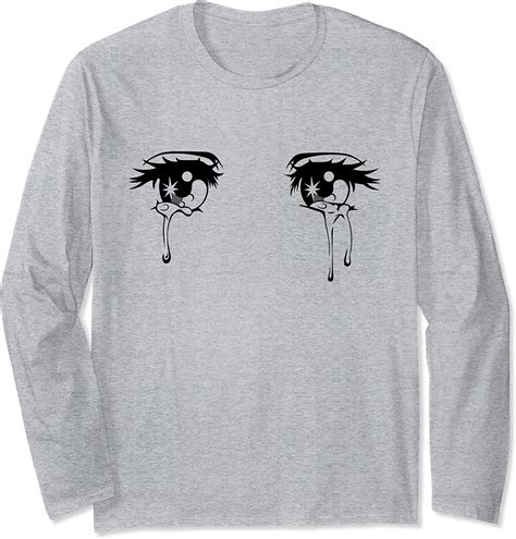 Sad Crying Anime Tear Eyes Long Sleeve T Shirt Uk Fashion