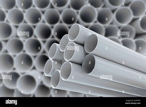 Pvc Pipes Stacked In Warehouse Stock Photo Alamy