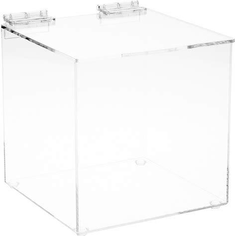 Plymor Clear Acrylic Display Case Box With Hinged Lid 4 X 4 X 4 2