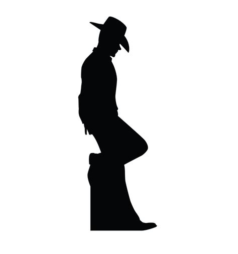 Life-size Cowboy Leaning Silhouette Cardboard Standup | Cardboard Cutout