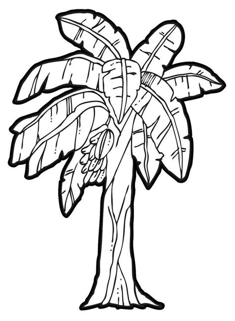 A monkey with a banana. banana tree coloring page printable